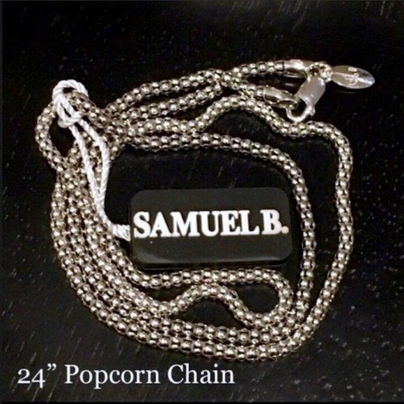 SAMUEL B Sterling Silver 925 Oxidized Popcorn Necklace 24 inches 3mm NWT - Picture 7 of 12